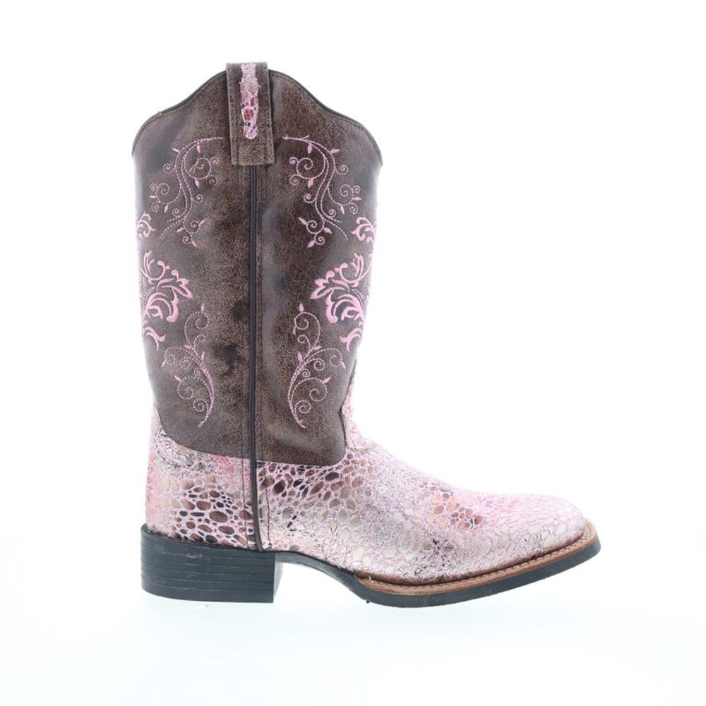 Jama Old West Womens Square Toe Pink Boots (NWT)